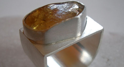 Bernstein Ring Silber